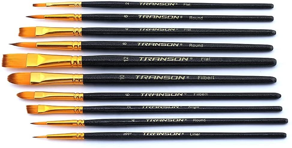 Transon 2-Pack 20pcs Art Painting Brush Set for Acrylic Watercolor Gouache Hobby Painting Paintbrush TRANSON 
