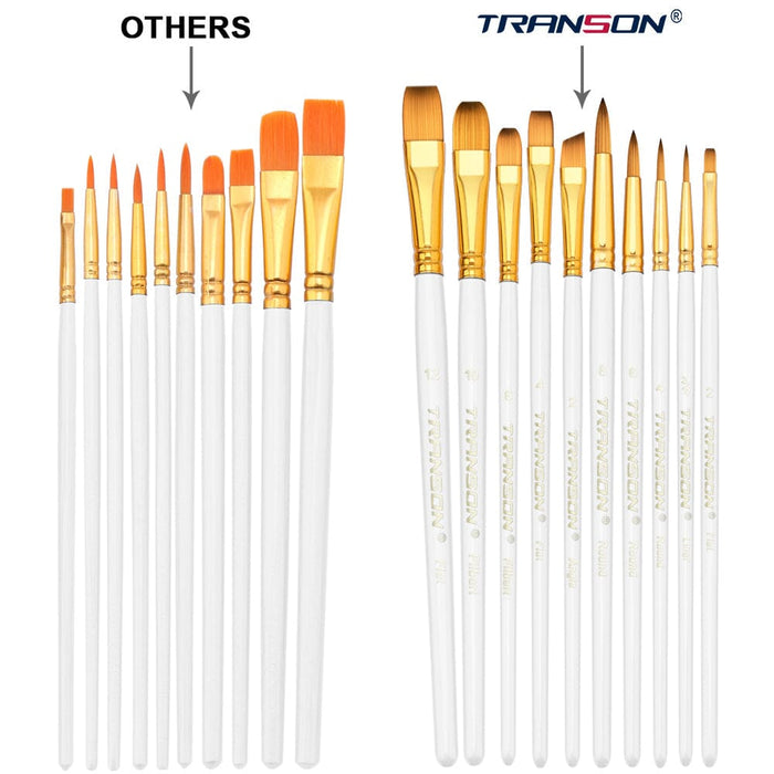 Transon 2-Pack 20pcs Art Painting Brush Set for Acrylic Watercolor Gouache Hobby Painting Paintbrush TRANSON 