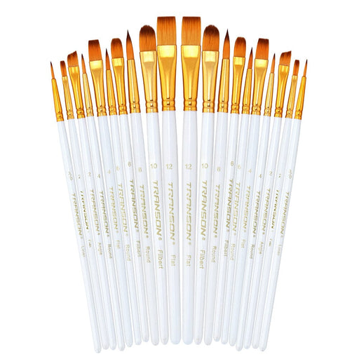 Transon 2-Pack 20pcs Art Painting Brush Set for Acrylic Watercolor Gouache Hobby Painting Paintbrush TRANSON 