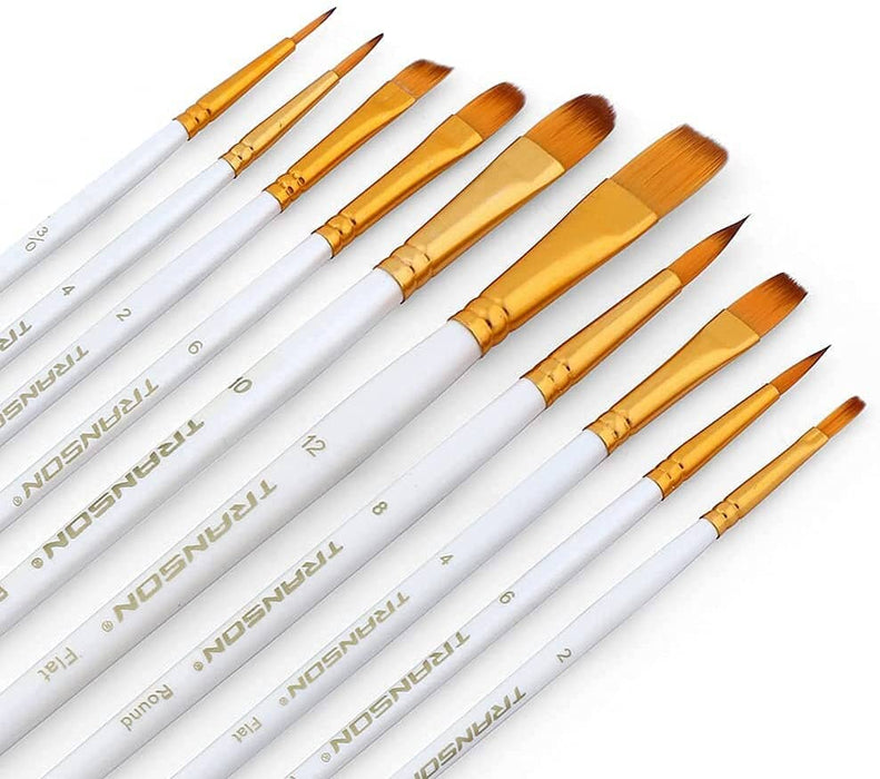 Transon 2-Pack 20pcs Art Painting Brush Set for Acrylic Watercolor Gouache Hobby Painting Paintbrush TRANSON 
