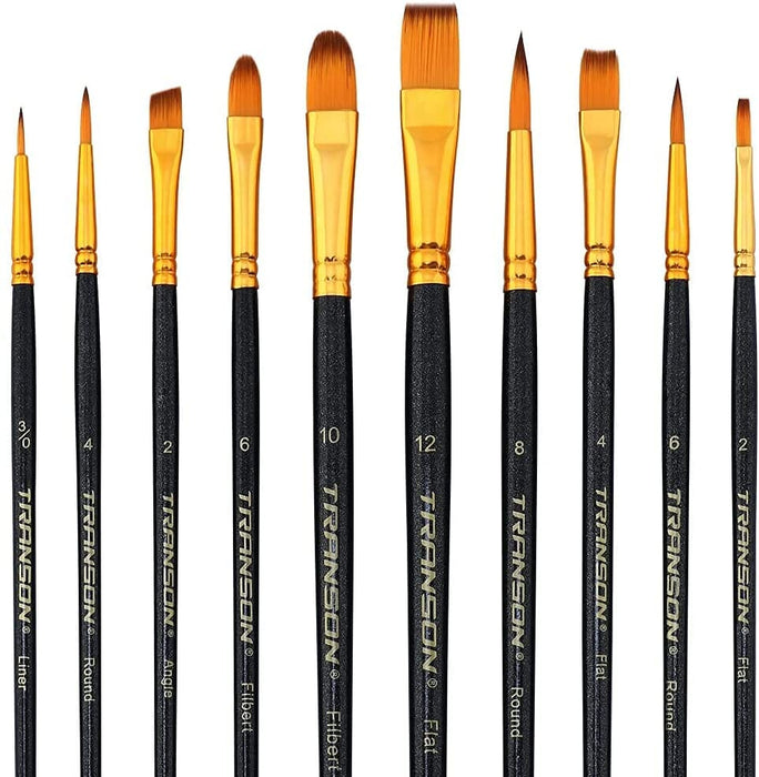 Transon 2-Pack 20pcs Art Painting Brush Set for Acrylic Watercolor Gouache Hobby Painting Paintbrush TRANSON 