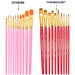 Transon 2-Pack 20pcs Art Painting Brush Set for Acrylic Watercolor Gouache Hobby Painting Pink Color Paintbrush TRANSON 