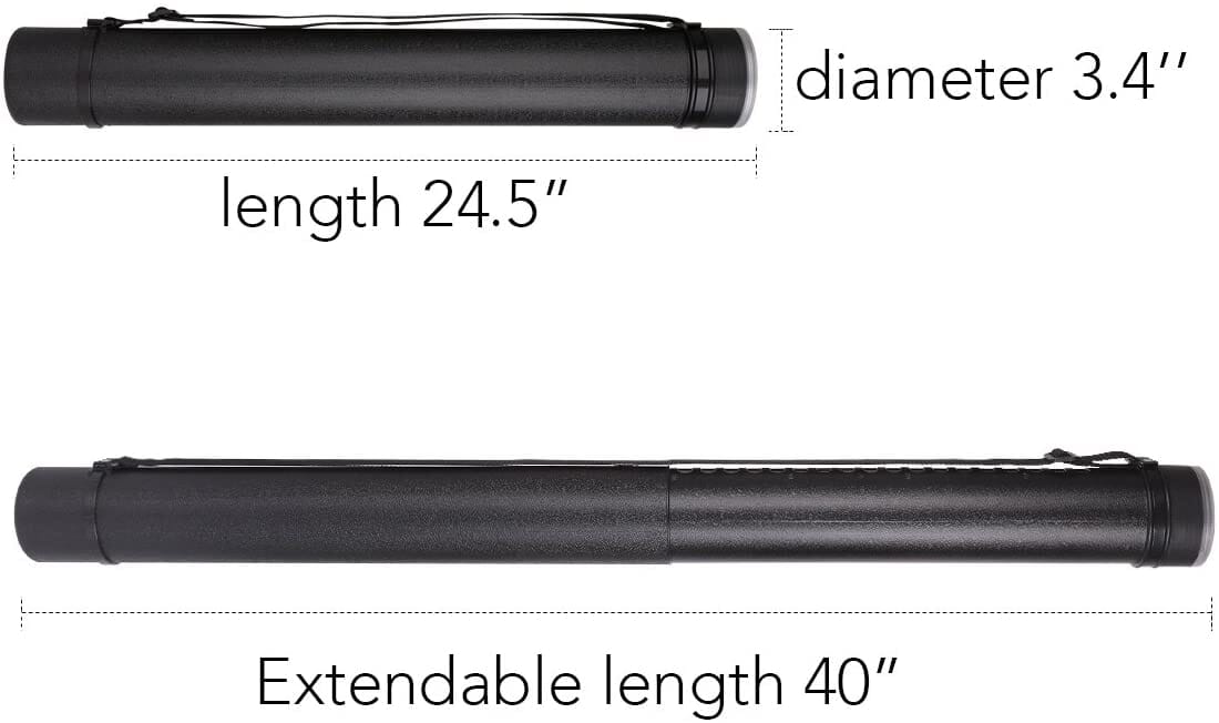 Transon 2-Pack Poster Storage Tube Extendable for Blueprints, Artwork, Maps, Scrolls Portable storage tube TRANSON 