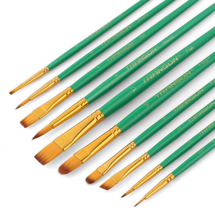Transon 20pcs Artist Painting Brush Set for Acrylic Watercolor Gouache Hobby Craft Face Rock Painting Paintbrush TRANSON 