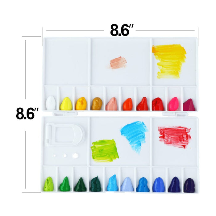Transon 25wells Compact Paint Palette Box with Lid for Paint Color Mixing Palette TRANSON 