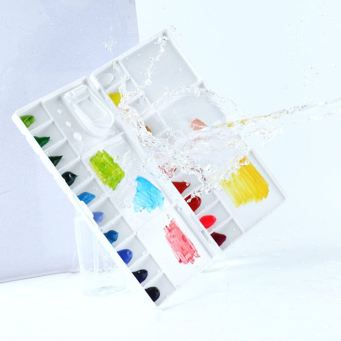 Transon 25wells Compact Paint Palette Box with Lid for Paint Color Mixing