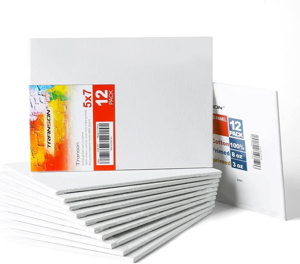 Transon 5x7 Artist Canvas Panel for Painting No Warping MDF Board 12Pa