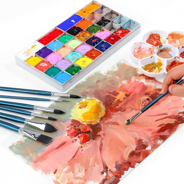 Transon 7pcs Natural Watercolor Paint Brush Set Professional for Watercolor Acrylic Ink Gouache Tempera Paintbrush TRANSON 