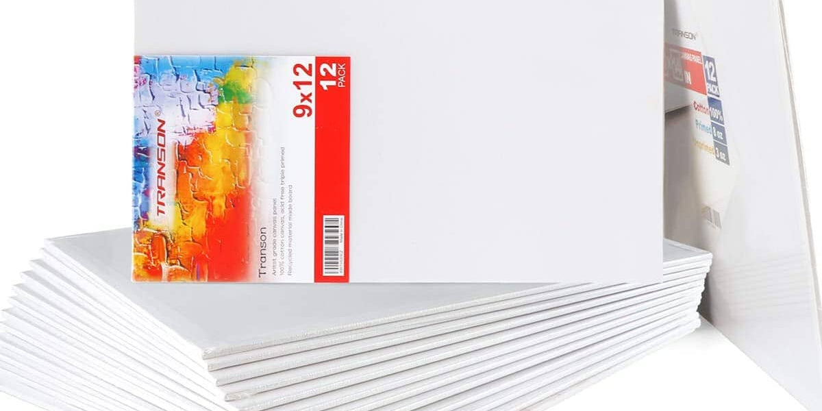 Transon 9 x 12 Artist Painting Canvas Panel Board 12-Pack Acid-Free Primed