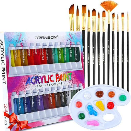 Artist Painting Set, 6 Acrylic Paint Colors, Wood Palette, 3 Brushes — TCP  Global