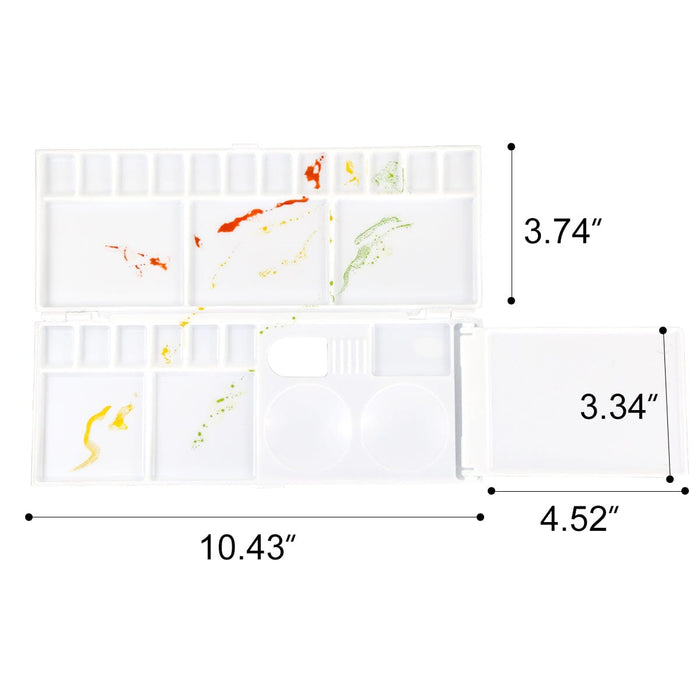 Transon Aritst Paint Palette Box 26 Wells for Watercolor, Gouache, Acrylic and Oil Paint with 1 Paint Brush Palette TRANSON 