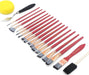 Transon Art Paint Brush Kit 16 Paint Brushes with Foam Brush Sponge Spatula and Brush Case for Oil, Acrylic, Watercolor, Gouache, Painting Pink Color Paintbrush TRANSON 