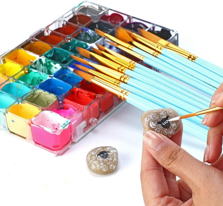 Transon Art Painting Brush Assorted Set of 12 for Acrylic Watercolor Gouache Hobby Painting TRANSON 