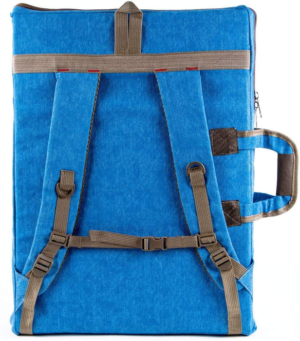 Transon Art Portfolio Case Artist Backpack Canvas Bag Large 26” x 19.5” Blue Color Art Bag TRANSON 
