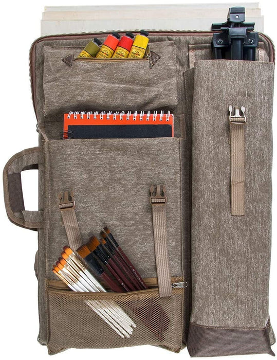 Transon Art Portfolio Case Artist Backpack Canvas Bag Large 26” x 19.5” Khaki Color Art Bag TRANSON 