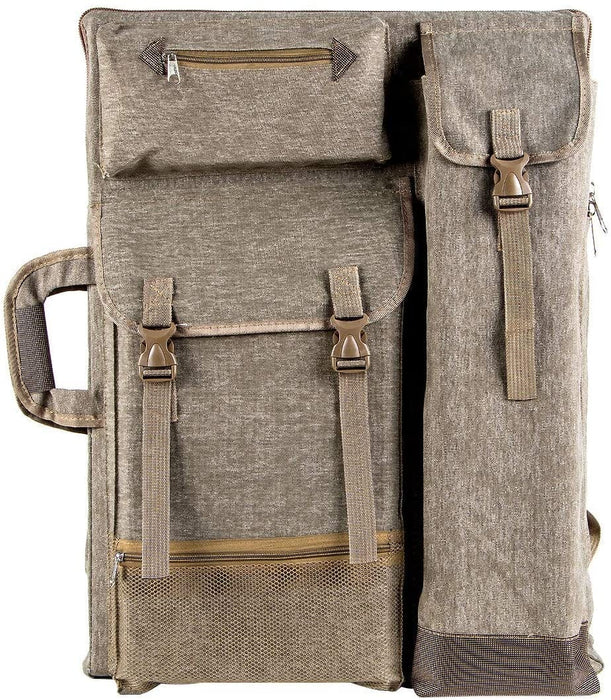 Transon Art Portfolio Case Artist Backpack Canvas Bag Large 26” x 19.5” Khaki Color Art Bag TRANSON 