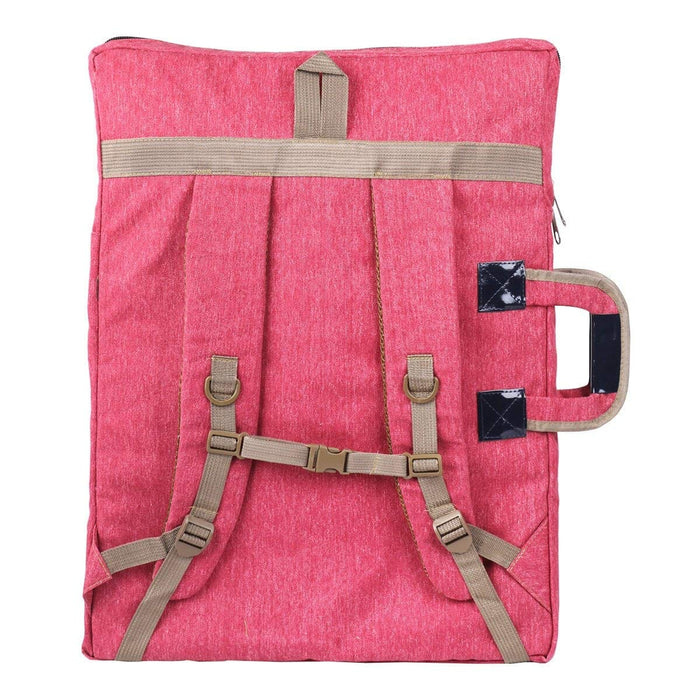 Transon Art Portfolio Case Artist Backpack Canvas Bag Large 26” x 19.5” Magenta Color Art Bag TRANSON 