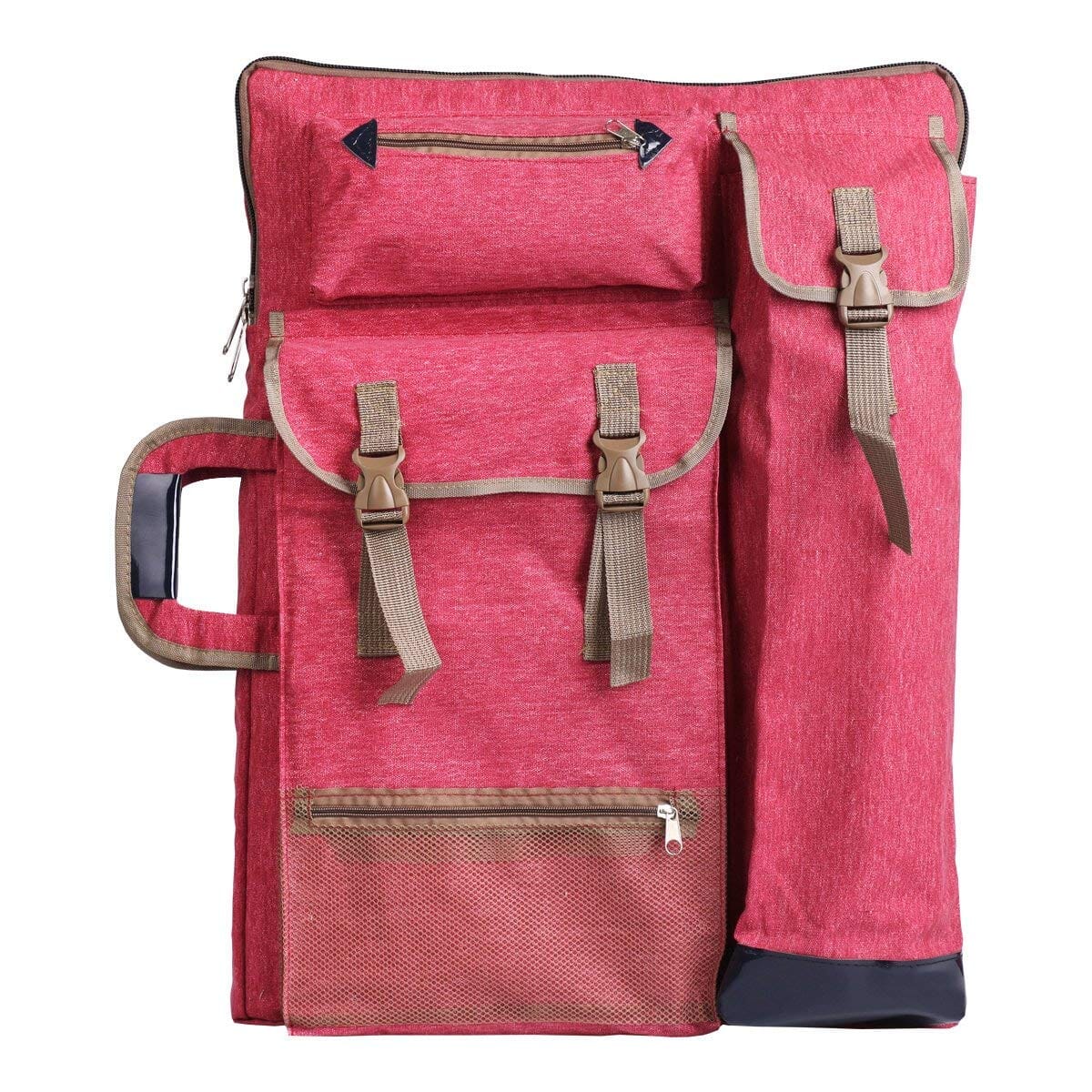 TRANSON Large Art Portfolio Backpack - 26" X 19.5" Canvas Bag For Artists, Students With Multiple Pockets