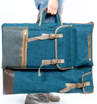Transon Art Portfolio Case Artist Backpack Canvas Bag Large 26” x 19.5” Turquoise Green Art Bag TRANSON 