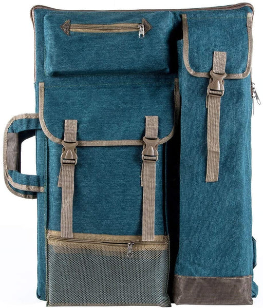 Transon Art Portfolio Case Artist Backpack Canvas Bag Large 26” x 19.5” Turquoise Green Art Bag TRANSON 