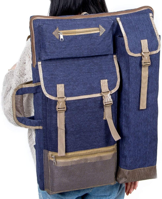 Transon Artist Backpack Art Portfolio Bag 26” x 19.5” Navy Blue Art Bag TRANSON 