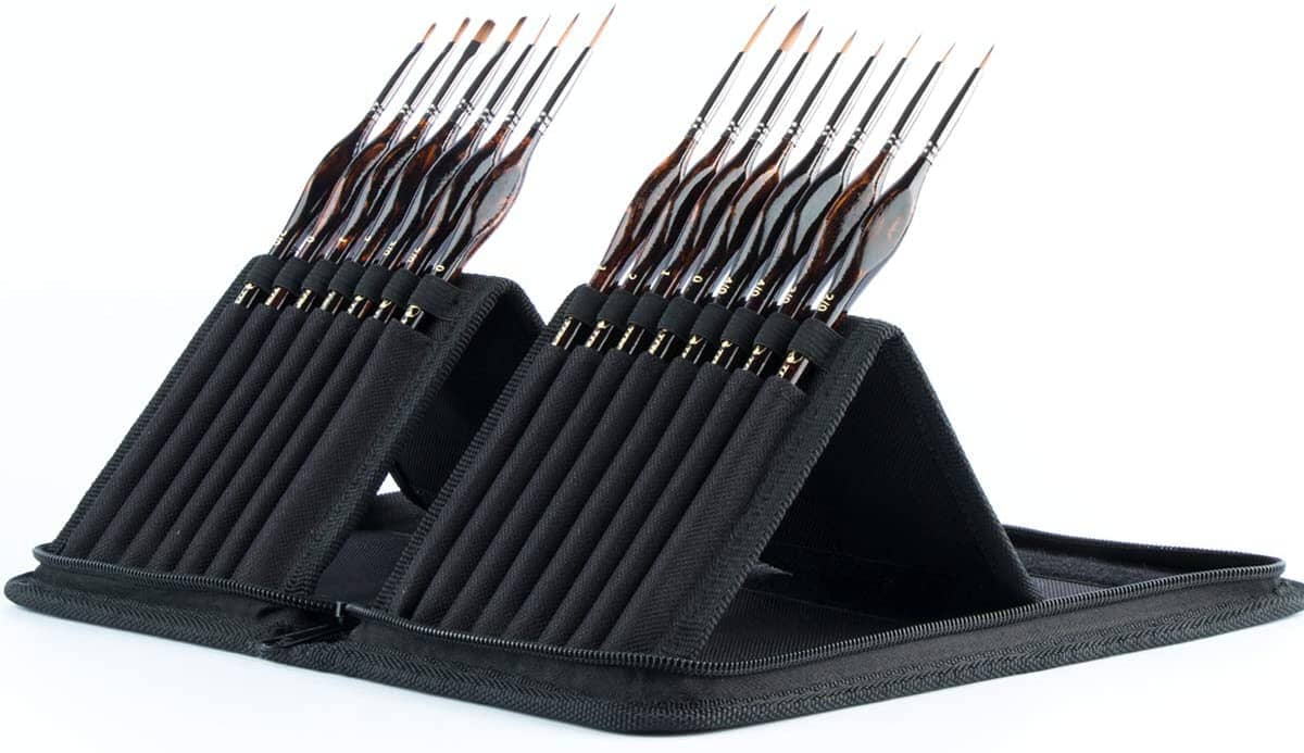 Transon Artist Detail Paint Brushes with Case 15pces for Model Miniature Painting Paintbrush TRANSON 