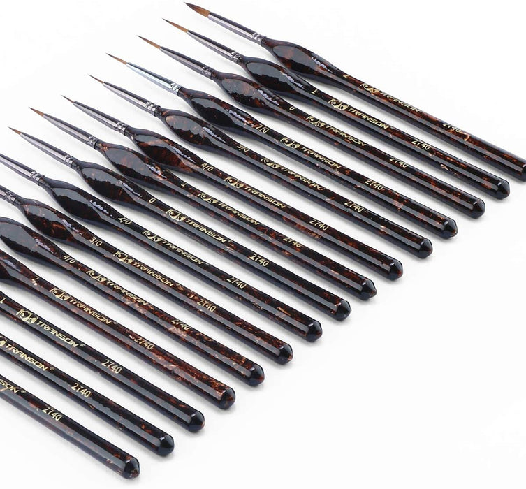 Transon Artist Detail Paint Brushes with Case 15pces for Model Miniature Painting Paintbrush TRANSON 
