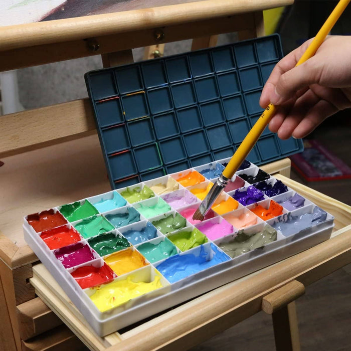 Transon Artist Paint Saver Palette 24 Wells with 1 Fine Paintbrush Palette TRANSON 