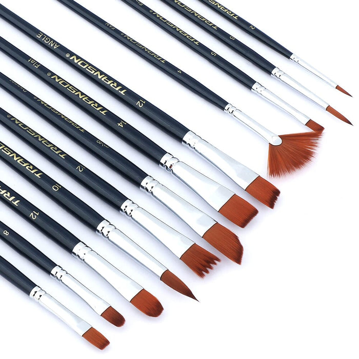 Transon Assorted Artist Painting Brush Set 12pcs Versatile for Acrylic Watercolor Gouache and Oil Paintbrush TRANSON 