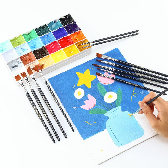 Transon Assorted Artist Painting Brush Set 12pcs Versatile for Acrylic Watercolor Gouache and Oil Paintbrush TRANSON 