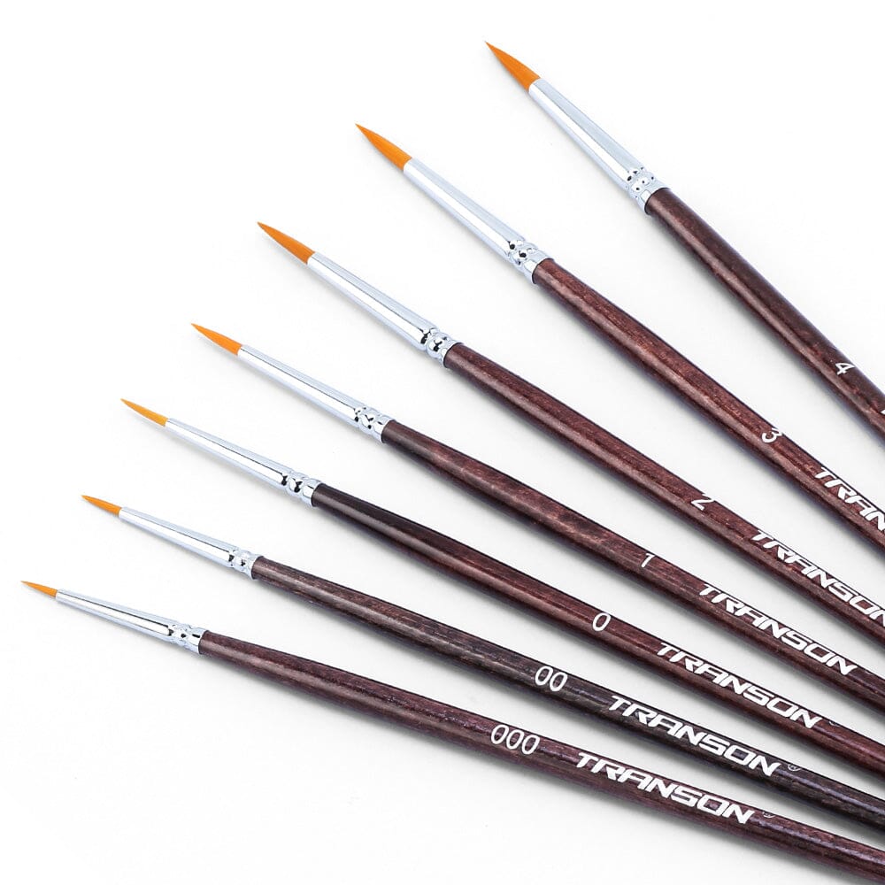 Transon Miniature Detail Artist Paint Brush Set 7pcs for Watercolor ...