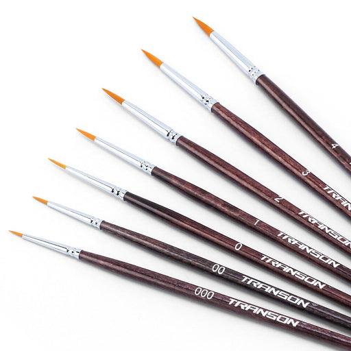 Transon Detail Model Paint Brushes 7pcs for Acrylic, Gouache, Oil, Tempera and Face Painting Paintbrush TRANSON 