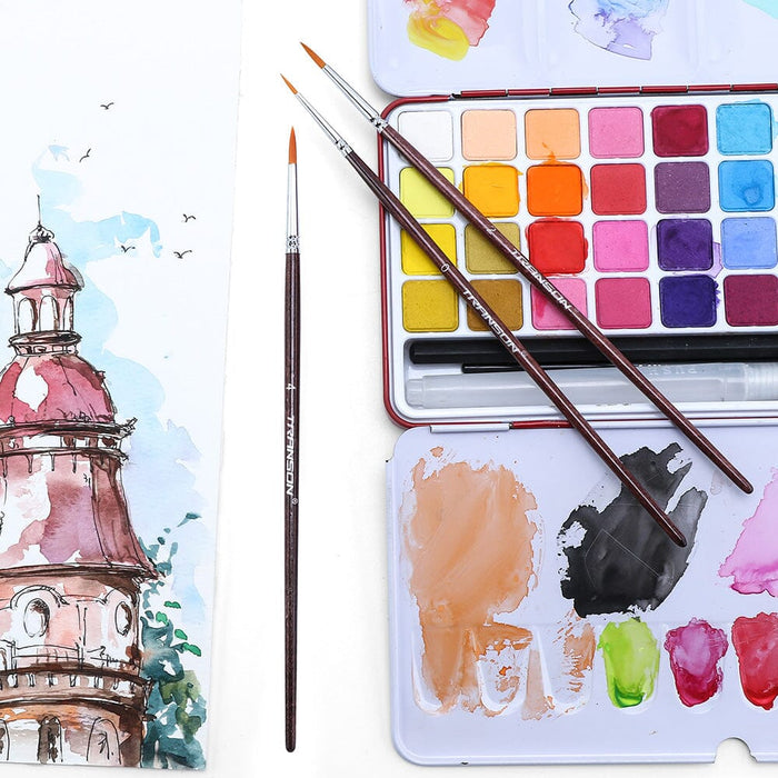 Transon Detail Model Paint Brushes 7pcs for Acrylic, Gouache, Oil, Tempera and Face Painting Paintbrush TRANSON 