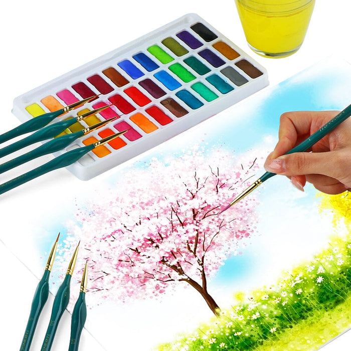 Transon Detail Thin Paint Brush Set 6pcs for Model Minature Craft and