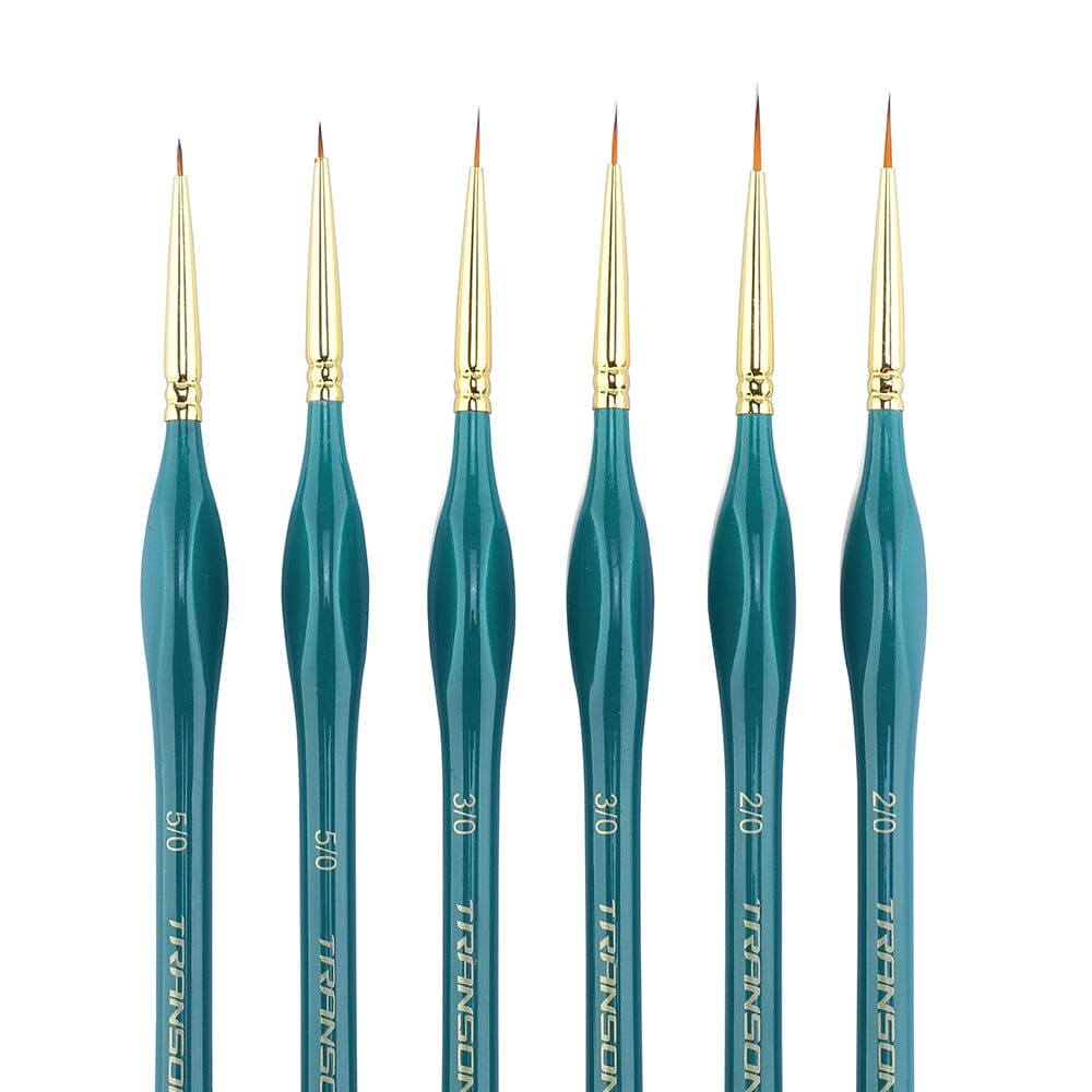 Transon Detail Model Paint Brushes 7Pcs for Acrylic, Gouache, Oil, Tem –  Loomini