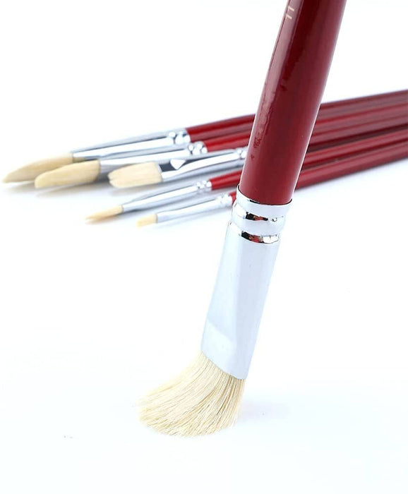 Transon Filbert Paint Brush Set Hog Bristle 6 pcs