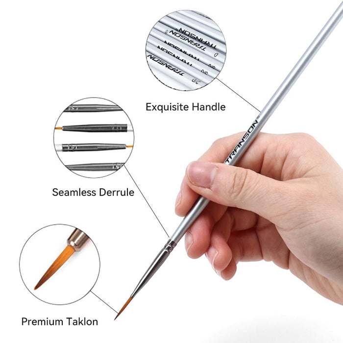 Transon Fine Detail Paint Brush Set 15pcs for Miniature Models Craft Painting Body Painting with Acrylic Gouache Watercolor Tempera and Oil Paint Paintbrush TRANSON 