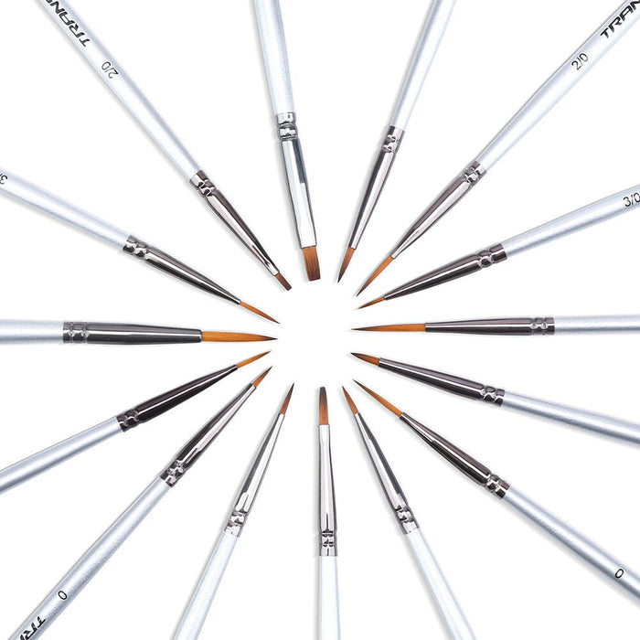 Transon Fine Detail Paint Brush Set 15pcs for Miniature Models Craft Painting Body Painting with Acrylic Gouache Watercolor Tempera and Oil Paint Paintbrush TRANSON 