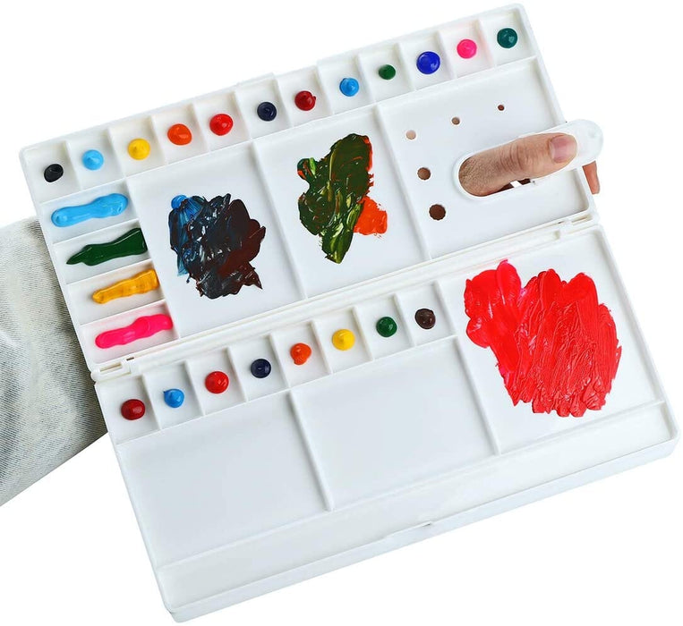 Transon Large Paint Palette Box 29 Color Mixing Wells with 1 Liner Brush Palette TRANSON 