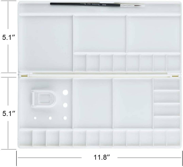 Transon Large Paint Palette Box 29 Color Mixing Wells with 1 Liner Brush Palette TRANSON 