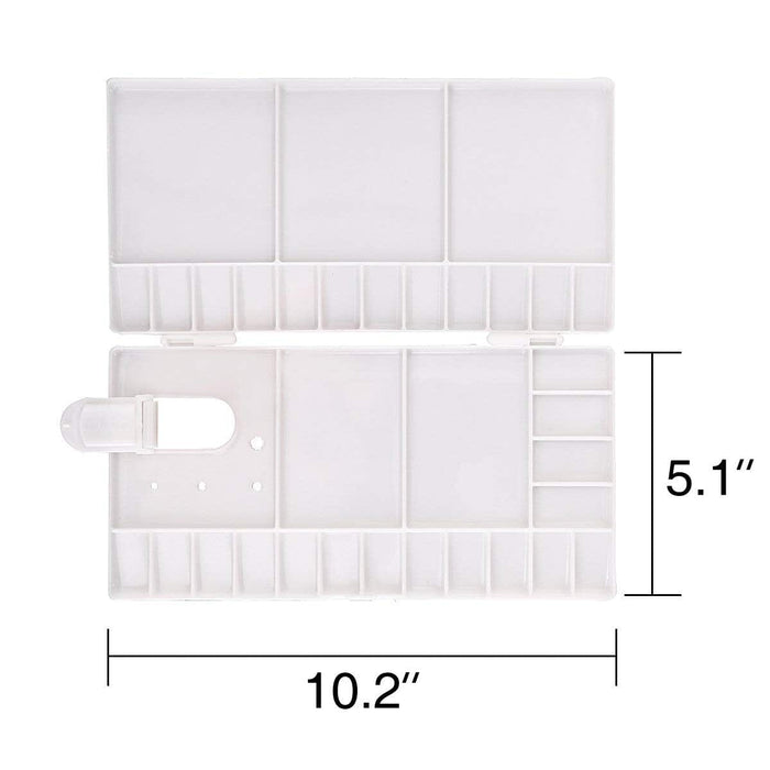 Transon Paint Palette Box 33 Wells for Mixing Gouache, Acrylic and Oil Paint  with 1 Paint Brush