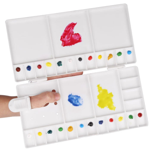 Transon Large Paint Palette Box 33 Wells for Watercolor,Gouache, Acrylic and Oil Paint with 1 Paint Brush Palette TRANSON 