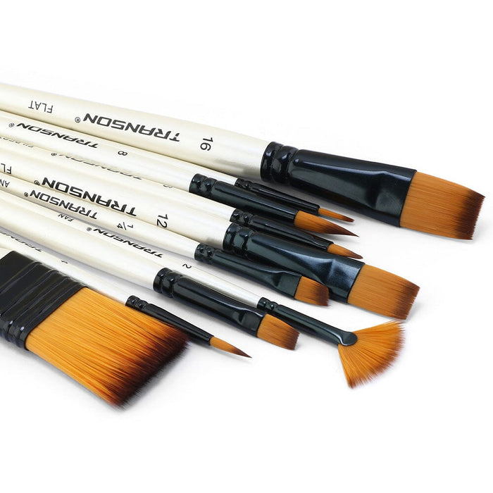 Transon Paint Brush Kit 10pcs Art Brushes and 1 Paint Spatula with Brush Case Paintbrush TRANSON 