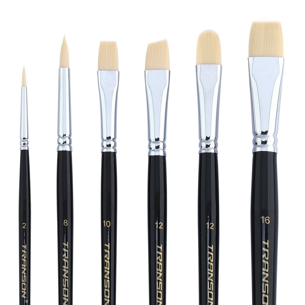 Transon Detail Model Paint Brushes 7Pcs for Acrylic, Gouache, Oil, Tem –  Loomini