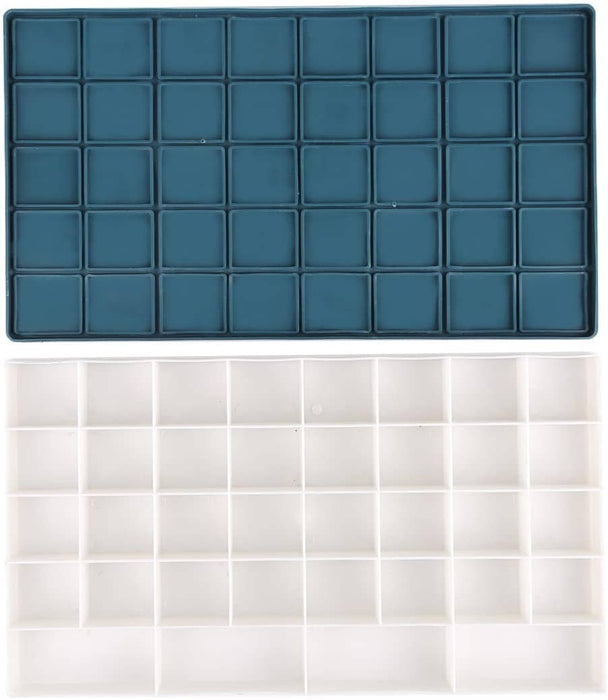 Transon Paint Palette Box 36 Deep Wells Airtight Stay Moist with 1 Paintbrush and 1 Paint Tray for Watercolors, Gouache, Acrylic and Oil Paint Palette TRANSON 