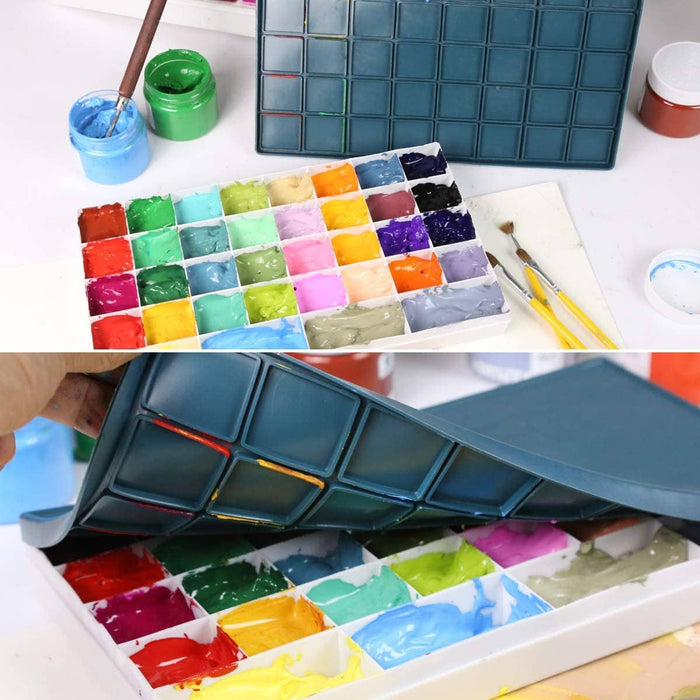  30 Compartments Plastic Paint Palette with Lid, Airtight  Leakproof Watercolor Palette for Gouache, Acrylic and Oil