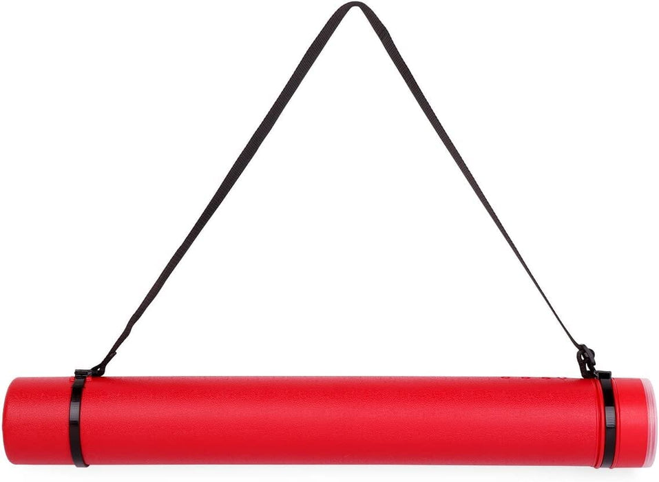 Poster Storage Tube, Large Capacity Document Poster Tube with Strap for  Storage for Travel for Outdoor(red)