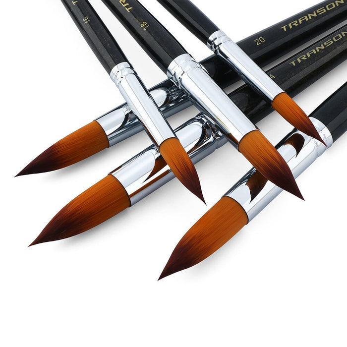 Transon Round Paint Brush 13pcs Synthetic Bristle Complete Set for Watercolor Acrylic Gouache Ink Tempera Paintbrush TRANSON 