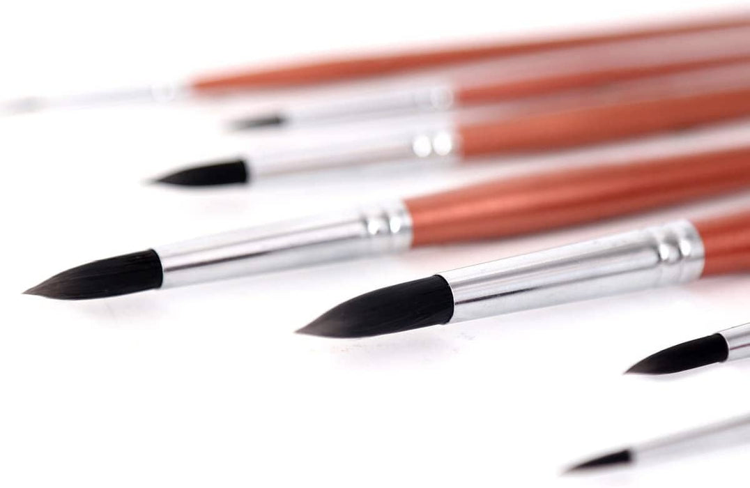 Transon Round Watercolor Detail Paint Brushes Goat Hair 8pcs for Watercolors, Acrylics, Inks, Gouache, Oil and Tempera TRANSON 