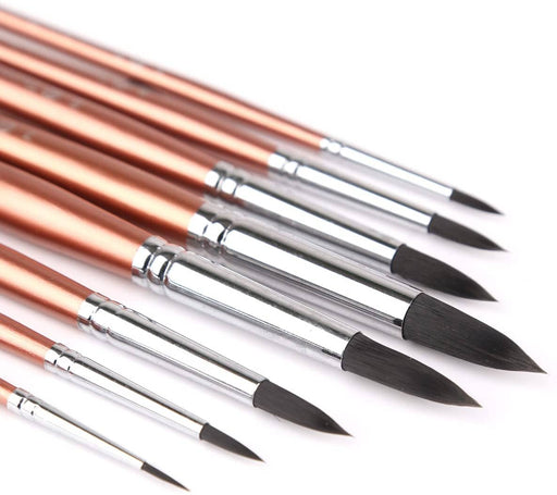 Transon Round Watercolor Detail Paint Brushes Goat Hair 8pcs for Watercolors, Acrylics, Inks, Gouache, Oil and Tempera TRANSON 